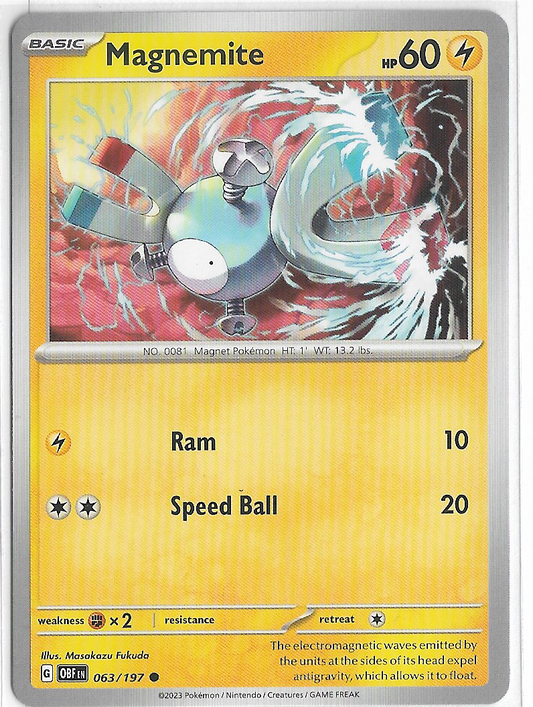 Magnemite Pokémon Card TCG 63/197 For Sale